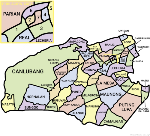 Uproszczona mapa Calamby I