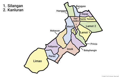 Uproszczona mapa Calauan