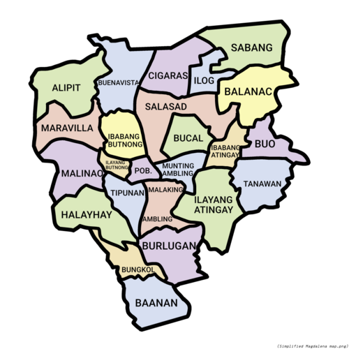 Uproszczona mapa Magdaleny