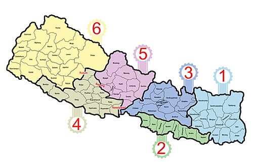 Sześć proponowanych stanów Nepalu
