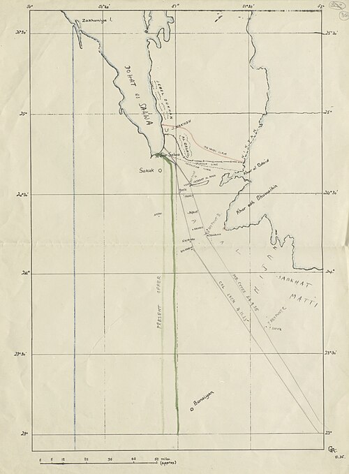 Mapa sporu granicznego Katar-Arabia Saudyjska