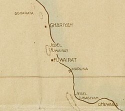 Mapa Kataru i Bahrajnu 1933 - Fuwayrit