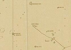 Mapa szkicowa Kataru i Bahrajnu z 1933 - Umm Taqa