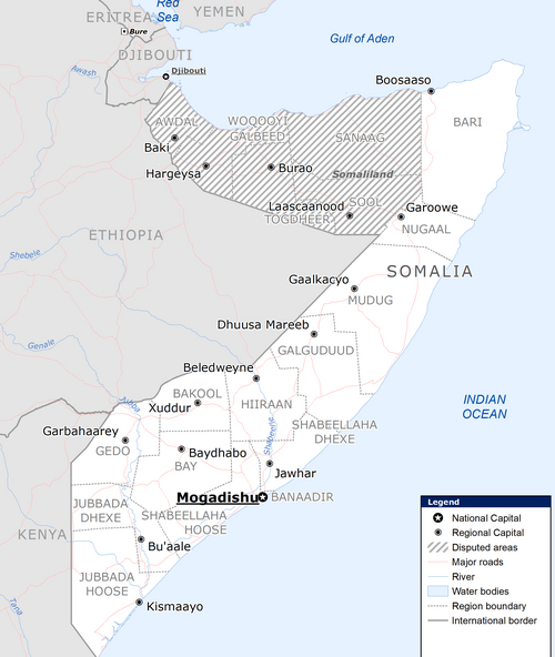Mapa podstawowa Somalii