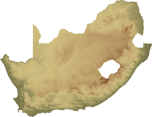 Mapa topograficzna Południowej Afryki - wyspa