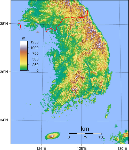 Topografia Korei Południowej
