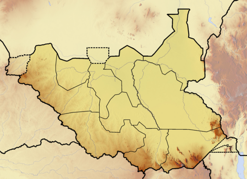 Mapa lokalizacji Sudanu Południowego