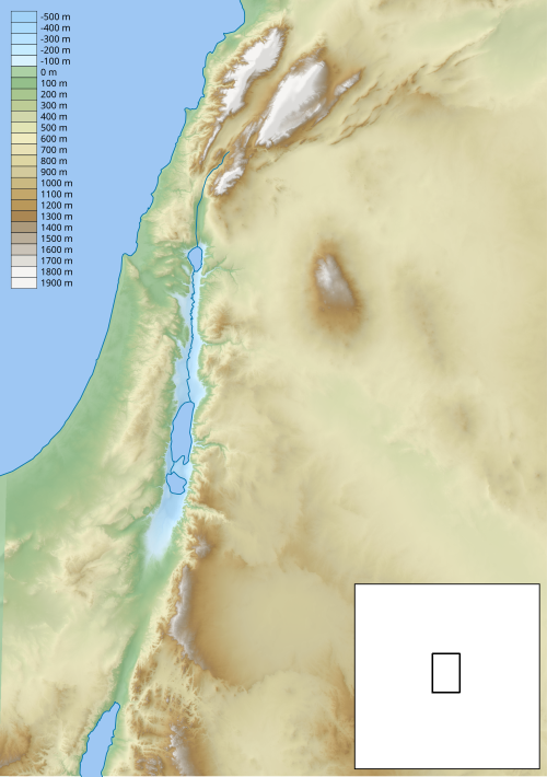 Mapa topograficzna południowego Lewantu