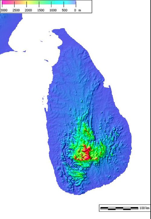 SRTM30a - Sri Lanka