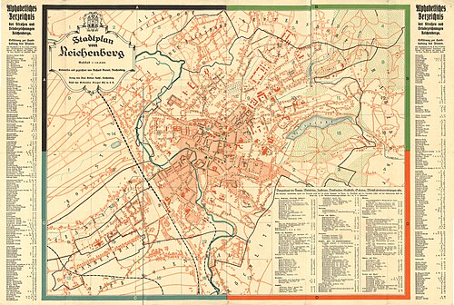 Plan miasta Liberec 1930