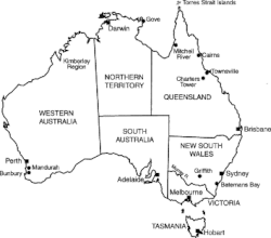 Mapa stanów Australii