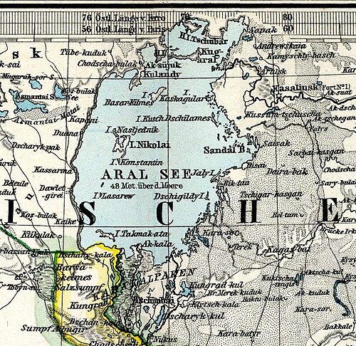 Atlas ręczny Stielera 1891 - Morze Arałskie
