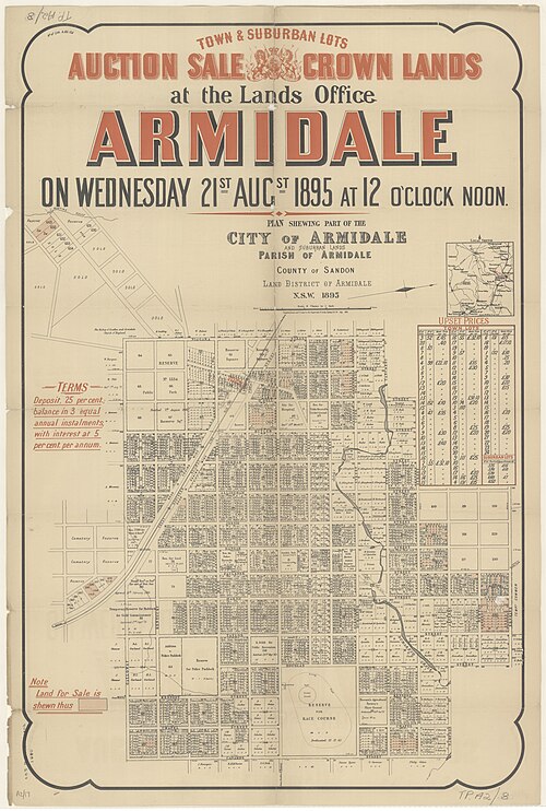 Subdivizja Armidale 1895 SLNSW FL20538576