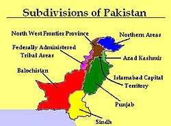 Mapa podziałów Pakistanu