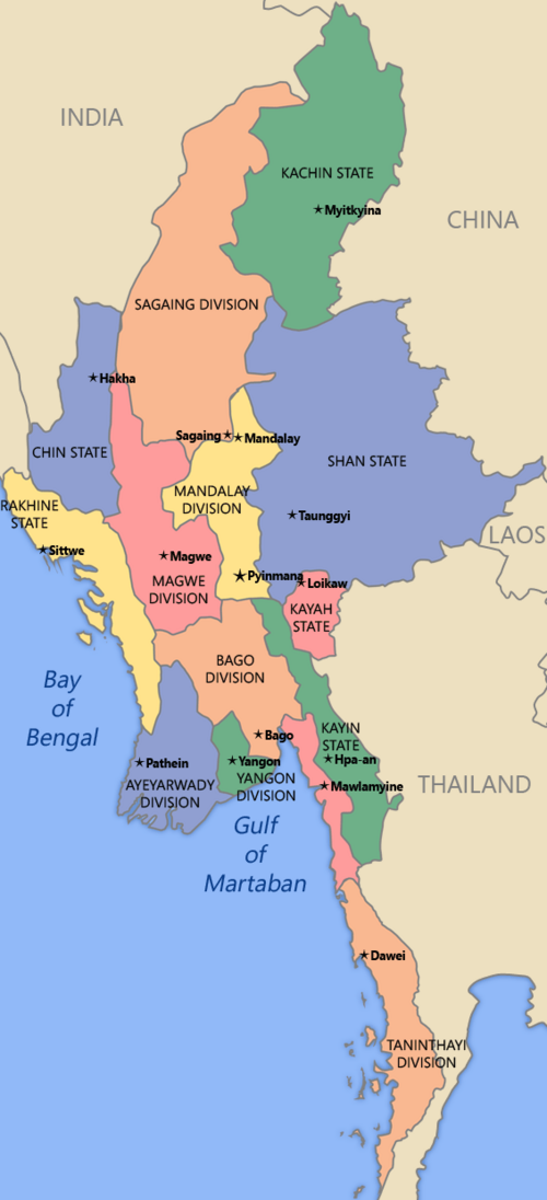 Podpodziały Myanmaru