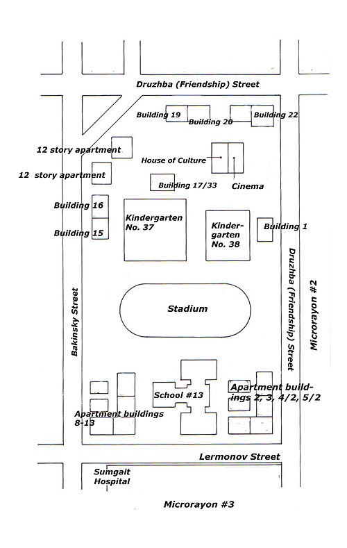 Mapa miasta Sumgait