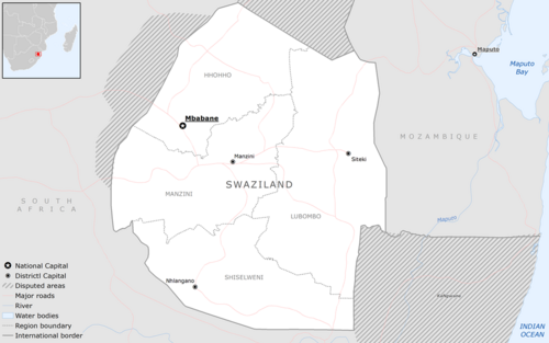 Mapa podstawowa Eswatini