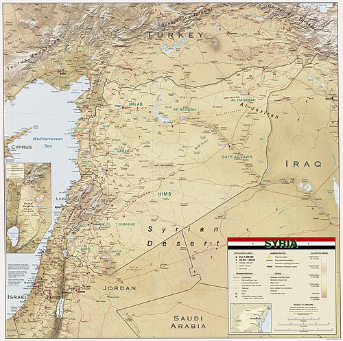 Mapa Syrii CIA z 2004