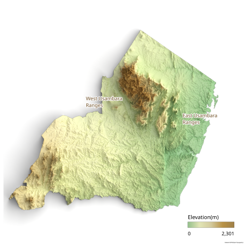 Mapa terenu Tanga