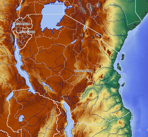 Tanzania - rzeźba terenu