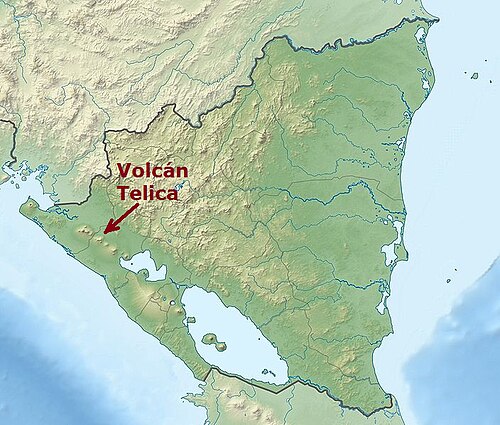 Mapa lokalizacji wulkanu Telica