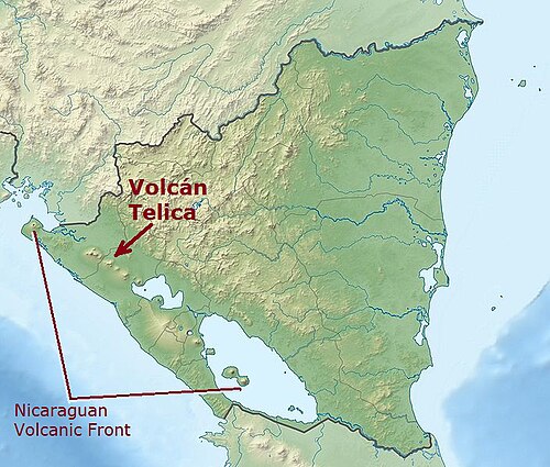 Wulkan Telica i linia wulkaniczna