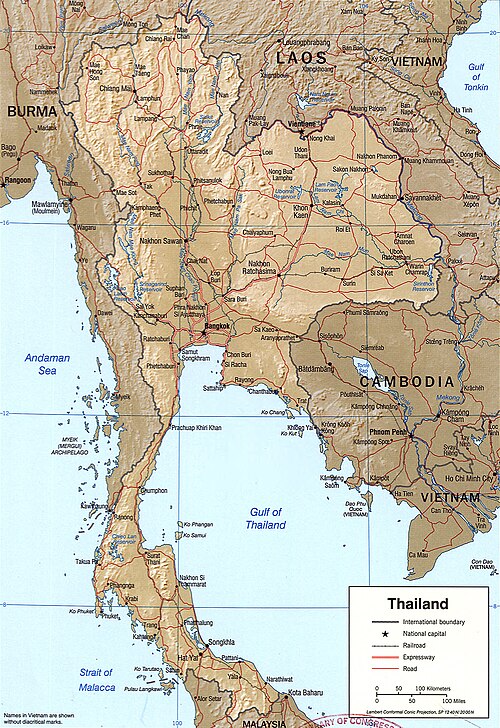 Tajlandia mapa CIA 2002