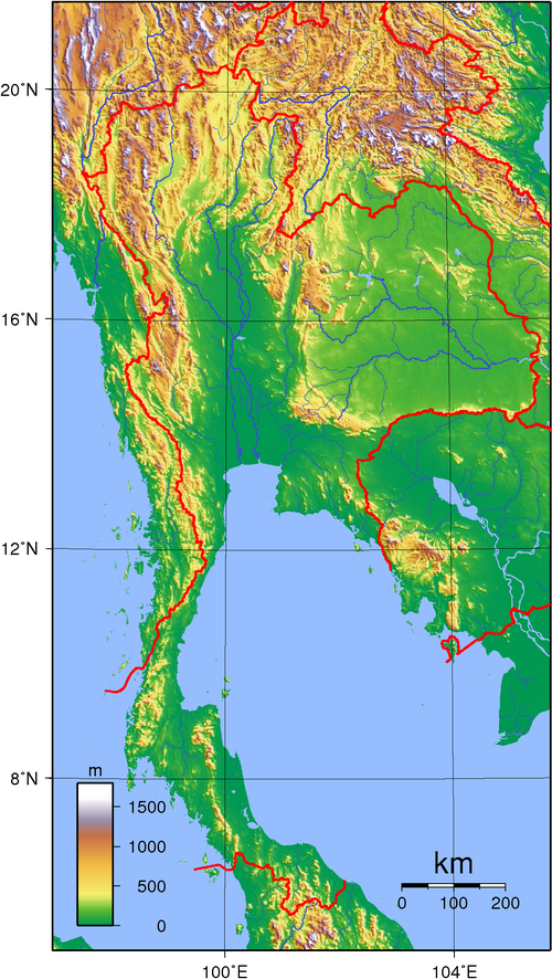 Topografia Tajlandii
