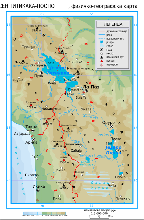 Mapa basenów Titicaca-Poopo