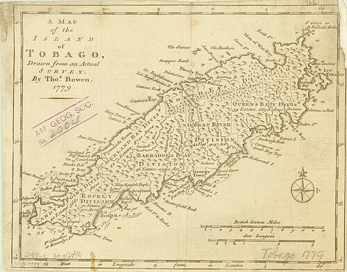 Podział Tobago 1779 według Bowena