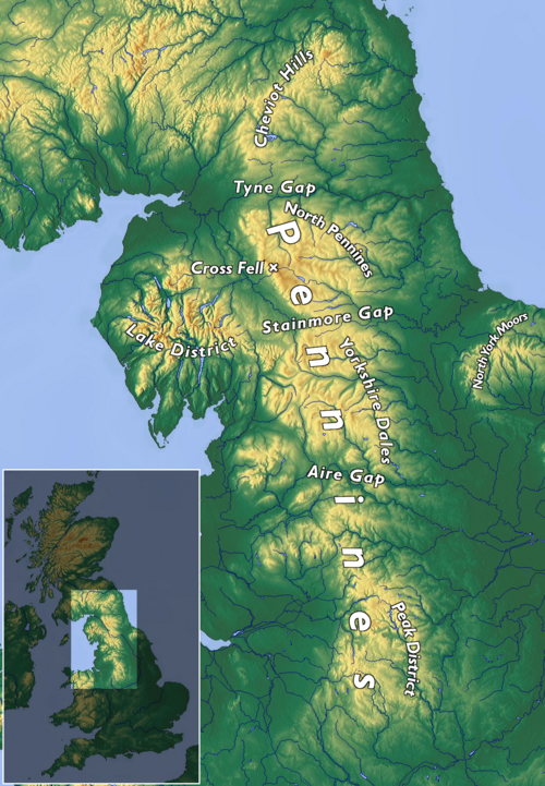 Mapa topograficzna Pennin