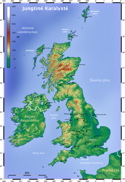 Mapa topograficzna UK - litewski