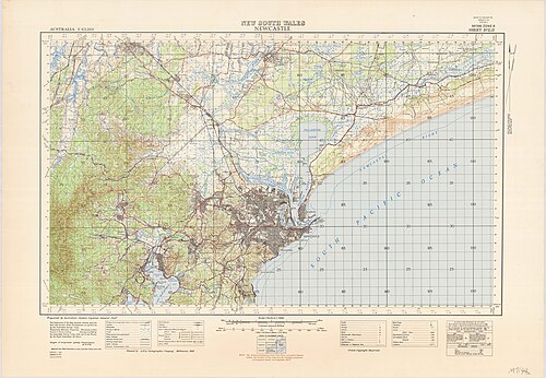 Mapa topograficzna - Newcastle - 1941
