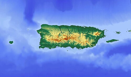 Mapa topograficzna Portoryka