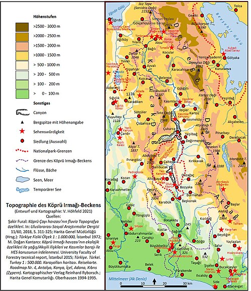 Topografia dorzecza Köprü Irmağı