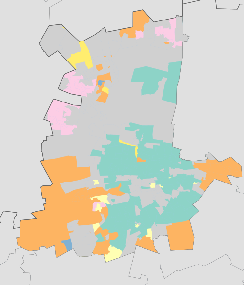 Mapa języka dominującego Tshwane 2001