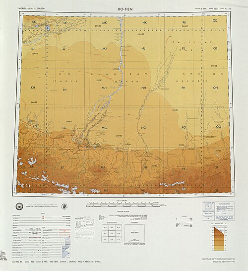 Mapa topograficzna Indii (arkusz NJ 44)