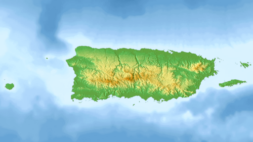 Topograficzna mapa lokalizacji USA Portoryka