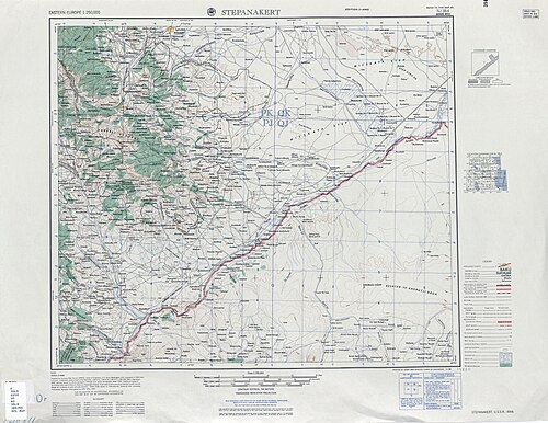 Mapa sowiecka NJ 38-4 Stepanakert