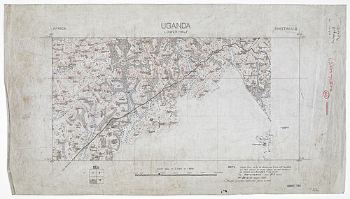 Uganda. Dolna połowa arkusza 86 UIII. Październik 1907