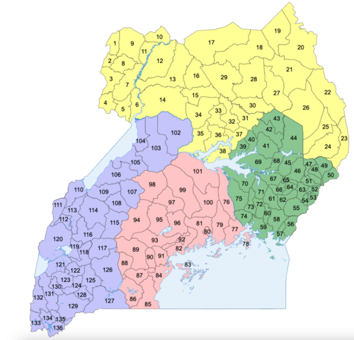 Dystrykty Ugandy listopad 2020