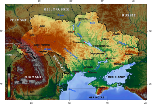 Ukraina topografia - francuski