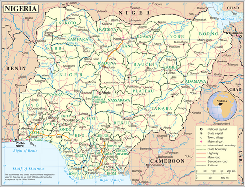 Mapa Nigerii (ONZ)