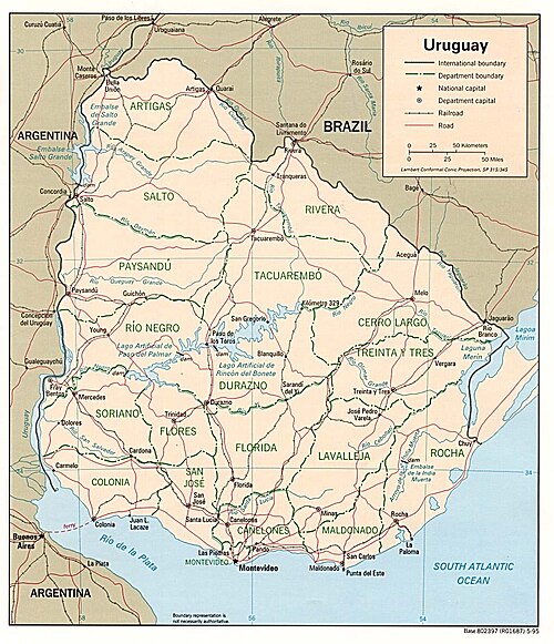 Mapa polityczna Urugwaju 1995