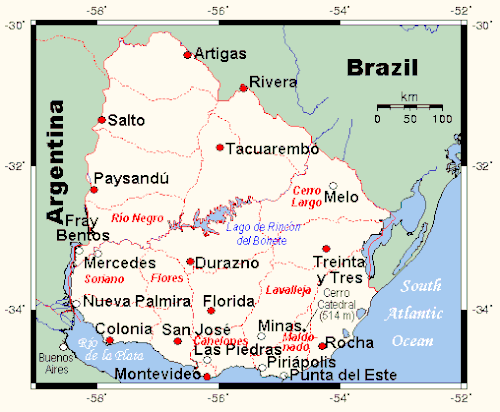 Mapa Urugwaju