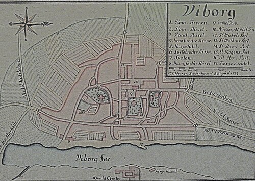 Mapa Viborg z XVII wieku