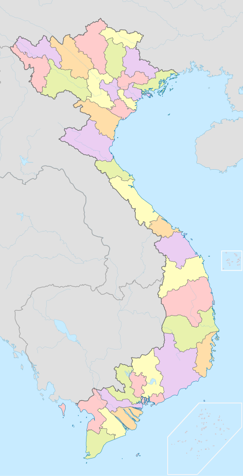 Mapa położenia Wietnamu - kolorowa