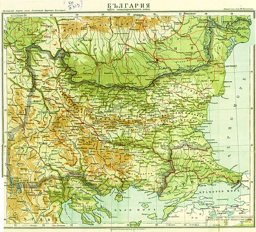 Mapa Bułgarii z I Wojny Światowej