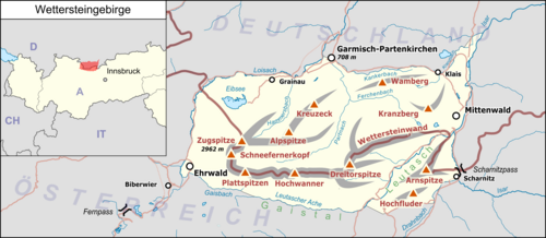 Mapa gór Wetterstein