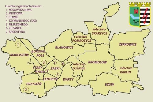 Zawiercie podział mapa2